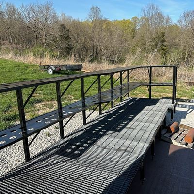 The tiered steel platform set up outdoors