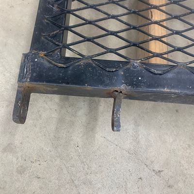 Close-up of a trailer ramp gate frame