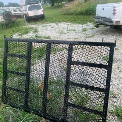 Finished black trailer ramp gate